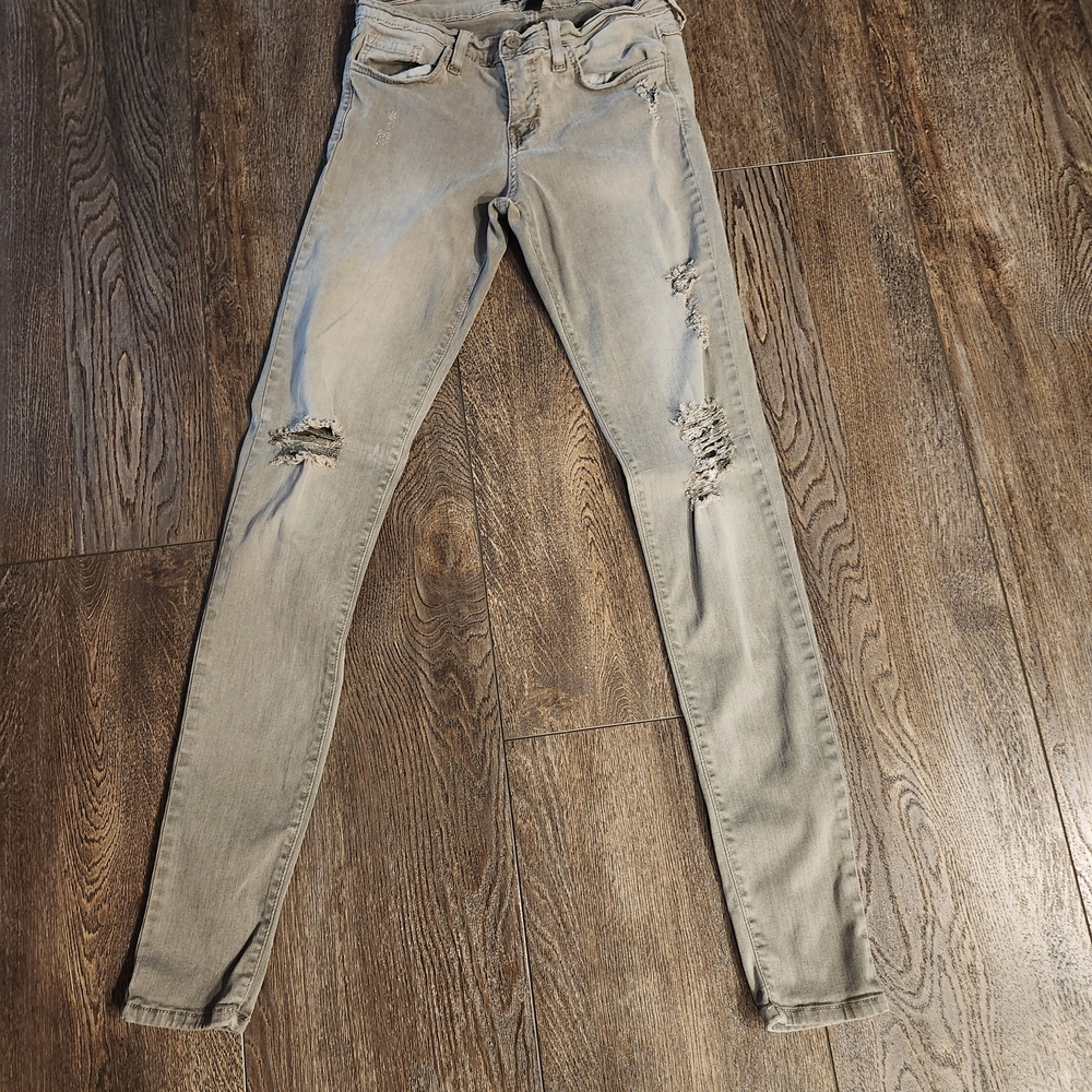 Flying Monkey Distressed Gray Jeans